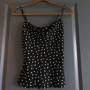 ASTR the Label black and white dotted sleeveless top